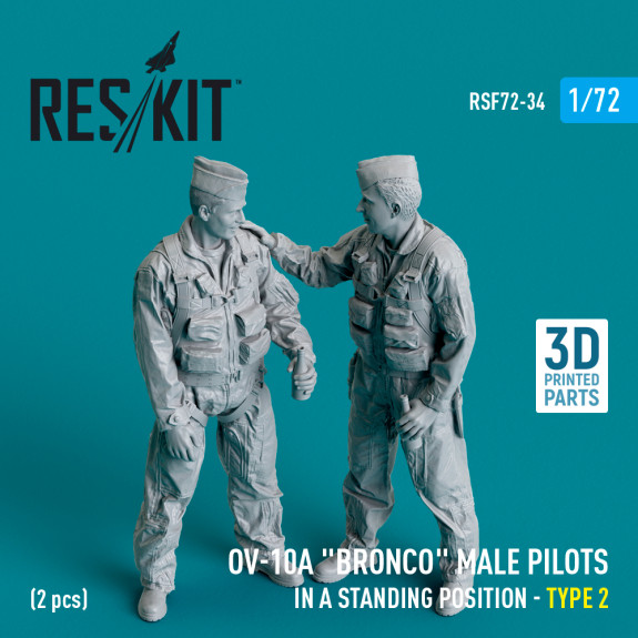 Shop OV-10A "Bronco" male pilots (in a standing position - type 2) (2 pcs) (3D Printed) (1/72) Scale Plastic Models Kits. Accessories and Resin Parts. Reskit online Store