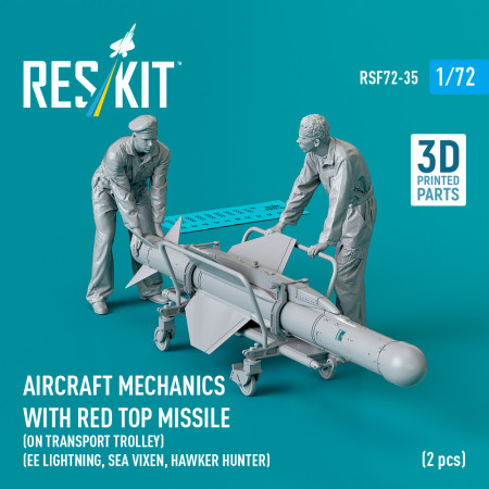 Shop Aircraft mechanics with Red Top missile (on transport trolley)  (2 pcs) (3D Printed) (1/72) Scale Plastic Models Kits. Accessories and Resin Parts. Reskit online Store