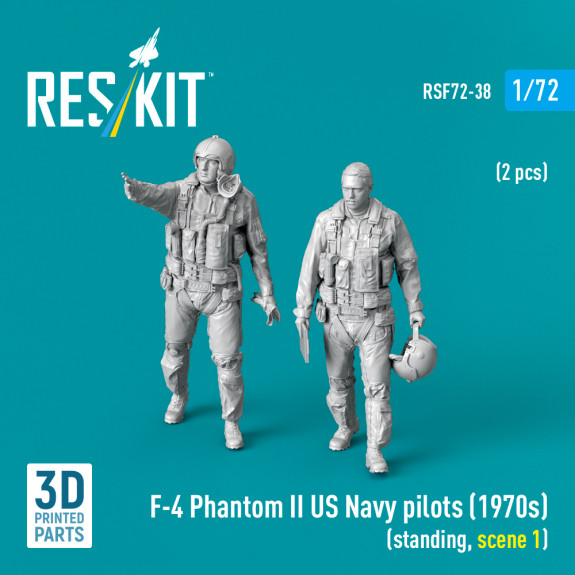 F-4 Phantom II US Navy pilots (1970s) (standing, scene 1) (2 pcs) (3D Printed)(1/72) Shop F-4 Phantom II US Navy pilots (1970s) (standing, scene 1) (2 pcs) (3D Printed)(1/72) Scale Plastic Models Kits. Accessories and Resin Parts. Reskit online Store
