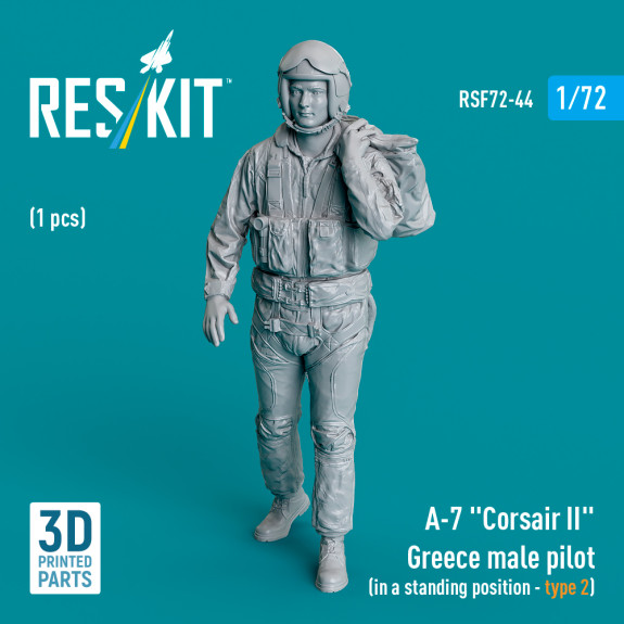 Shop A-7 "Corsair II" Greece male pilot (in a standing position - type 2) (1 pcs) (3D Printed) (1/72) Scale Plastic Models Kits. Accessories and Resin Parts. Reskit online Store