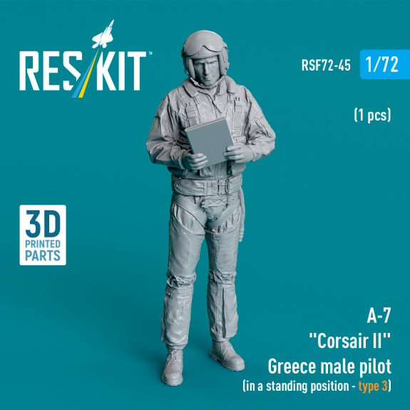 Shop A-7 "Corsair II" Greece male pilot (in a standing position - type 3) (1 pcs) (3D Printed) (1/72) Scale Plastic Models Kits. Accessories and Resin Parts. Reskit online Store