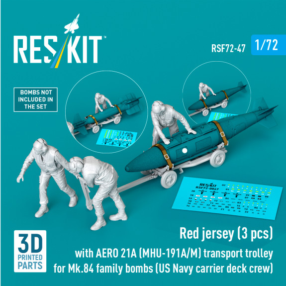 Red jerseys (3 pcs) with AERO 21A (MHU-191A/M) transport trolley for Mk.84 family bombs (US Navy carrier deck crew) (3D Printed) (1/72) Shop Red jerseys (3 pcs) with AERO 21A (MHU-191A/M) transport trolley for Mk.84 family bombs (US Navy carrier deck crew) (3D Printed) (1/72) Scale Plastic Models Kits. Accessories and Resin Parts. Reskit online Store