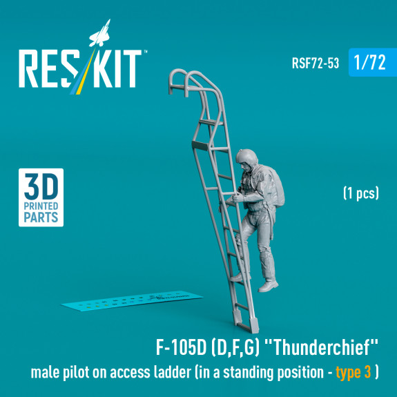 F-105 (D,F,G) "Thunderchief" male pilot on access ladder (type 3 ) (1 pcs) (3D Printed) (1/72) Shop F-105 (D,F,G) "Thunderchief" male pilot on access ladder (type 3 ) (1 pcs) (3D Printed) (1/72) Scale Plastic Models Kits. Accessories and Resin Parts. Reskit online Store