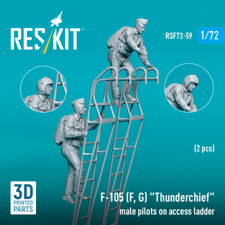 Shop F-105 (F, G) "Thunderchief" male pilots on access ladder (2 pcs) (3D Printed) (1/72) Scale Plastic Models Kits. Accessories and Resin Parts. Reskit online Store