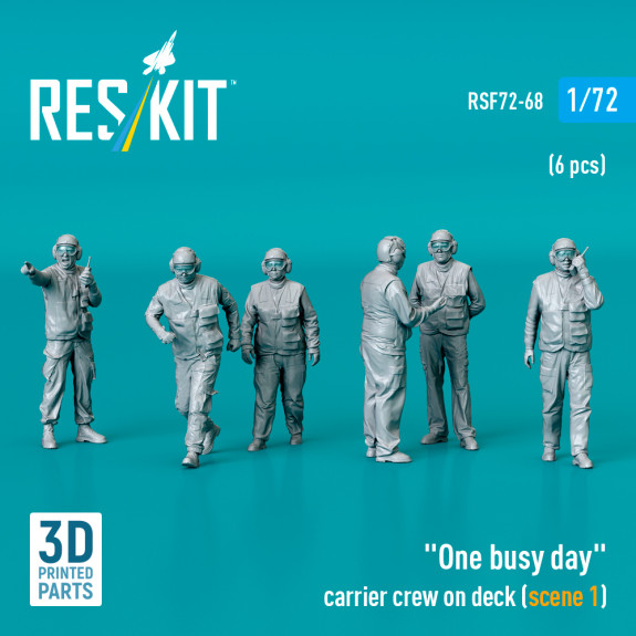Shop "One busy day" carrier crew on deck (scene 1) (6 pcs) (3D Printed) (1/72) Scale Plastic Models Kits. Accessories and Resin Parts. Reskit online Store
