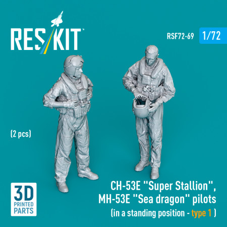 Shop CH-53E "Super Stallion", MH-53E "Sea dragon" pilots (in a standing position - type 1) (2 pcs) (3D Printed) (1/72) Scale Plastic Models Kits. Accessories and Resin Parts. Reskit online Store