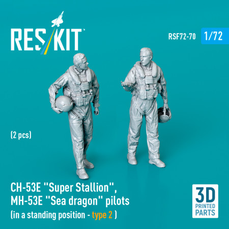 Shop CH-53E "Super Stallion", MH-53E "Sea dragon" pilots (in a standing position - type 2) (2 pcs) (3D Printed) (1/72) Scale Plastic Models Kits. Accessories and Resin Parts. Reskit online Store