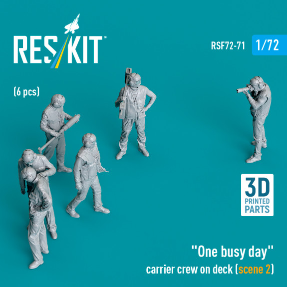Shop "One busy day" carrier crew on deck (scene 2) (6 pcs) (3D Printed) (1/72) Scale Plastic Models Kits. Accessories and Resin Parts. Reskit online Store