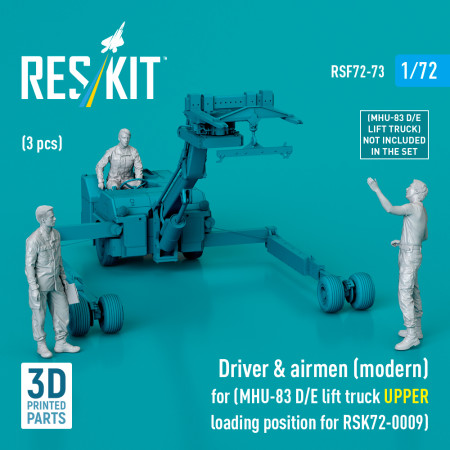 Shop Driver & airmen (modern) (3 pcs) (MHU-83 D/E lift truck UPPER loading position for RSK72-0009) (3D Printed) (1/72) Scale Plastic Models Kits. Accessories and Resin Parts. Reskit online Store