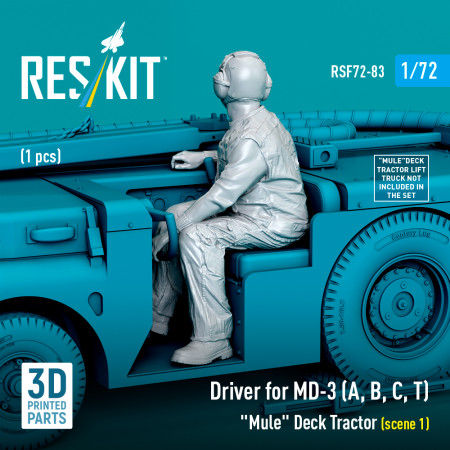 Shop Driver for MD-3 (A, B, C, T) "Mule" Deck Tractor (scene 1) (1 pcs) (3D Printed) (1/72) Scale Plastic Models Kits. Accessories and Resin Parts. Reskit online Store