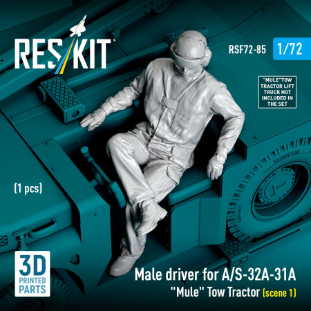 Shop Male driver for A/S-32A-31A "Mule" Tow Tractor (scene 1) (1 pcs) (3D Printed) (1/72) Scale Plastic Models Kits. Accessories and Resin Parts. Reskit online Store