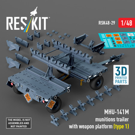 Shop MHU-141M munitions trailer with weapon platform (type 1) (3D Printed model kit) (1/48) Scale Plastic Models Kits. Accessories and Resin Parts. Reskit online Store