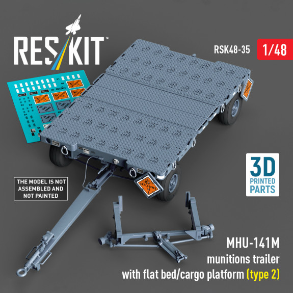 Shop MHU-141M munitions trailer with flat bed/cargo platform (type 2) (3D Printed model kit) (1/48) Scale Plastic Models Kits. Accessories and Resin Parts. Reskit online Store