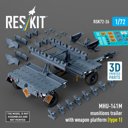Shop MHU-141M munitions trailer with weapon platform (type 1) (3D Printed model kit) (1/72) Scale Plastic Models Kits. Accessories and Resin Parts. Reskit online Store