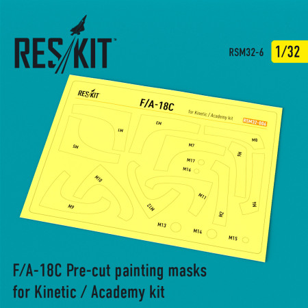Shop F/A-18C "Hornet" Pre-cut painting masks for Kinetic / Academy kit (1/32) Scale Plastic Models Kits. Accessories and Resin Parts. Reskit online Store