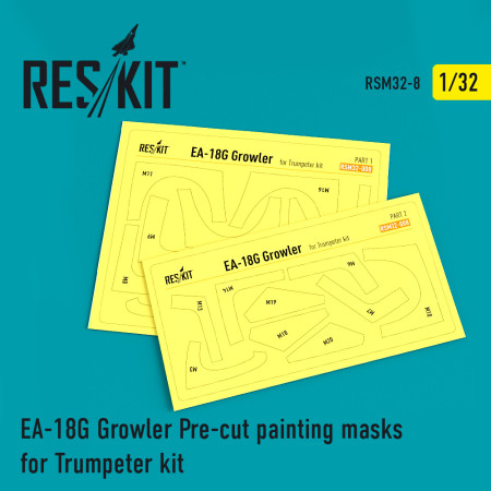 Shop EA-18G "Growler" Pre-cut painting masks for Trumpeter kit (1/32) Scale Plastic Models Kits. Accessories and Resin Parts. Reskit online Store