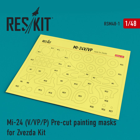 Shop Mi-24 (V,VP,P) Pre-cut painting masks for Zvezda kit (1/48) Scale Plastic Models Kits. Accessories and Resin Parts. Reskit online Store