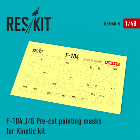 Shop F-104 (J,G) "Starfighter" Pre-cut painting masks for Kinetic kit (1/48) Scale Plastic Models Kits. Accessories and Resin Parts. Reskit online Store