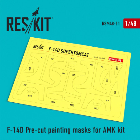 Shop F-14D "Tomcat" Pre-cut painting masks for AMK kit (1/48) Scale Plastic Models Kits. Accessories and Resin Parts. Reskit online Store