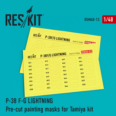 Shop P-38 (F,G) "Lightning" Pre-cut painting masks for Tamiya kit (1/48) Scale Plastic Models Kits. Accessories and Resin Parts. Reskit online Store