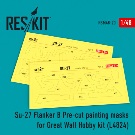 Shop Su-27 Pre-cut painting masks for GWH L4824 kit (1/48) Scale Plastic Models Kits. Accessories and Resin Parts. Reskit online Store