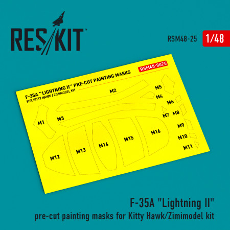 Shop F-35A "Lightning II" pre-cut painting masks for Kitty Hawk/Zimimodel kit (1/48) Scale Plastic Models Kits. Accessories and Resin Parts. Reskit online Store