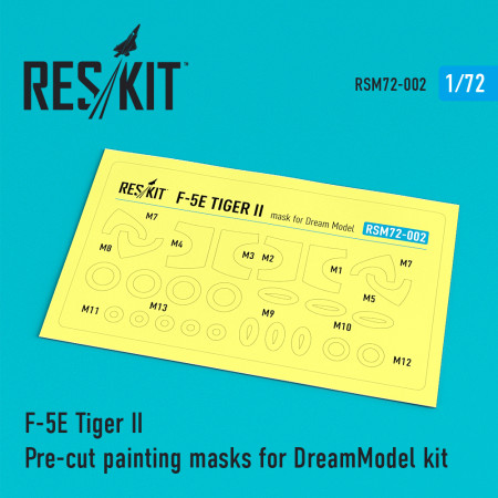 Shop F-5E "Tiger II" Pre-cut painting masks for DreamModel kit (1/72) Scale Plastic Models Kits. Accessories and Resin Parts. Reskit online Store
