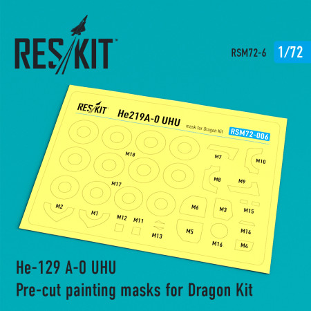 Shop He-129 A-0 Pre-cut painting masks for Dragon kit (1/72) Scale Plastic Models Kits. Accessories and Resin Parts. Reskit online Store