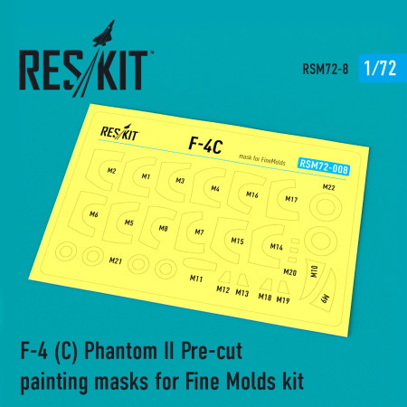 Shop F-4C "Phantom II" Pre-cut painting masks for FineMolds kit (1/72) Scale Plastic Models Kits. Accessories and Resin Parts. Reskit online Store