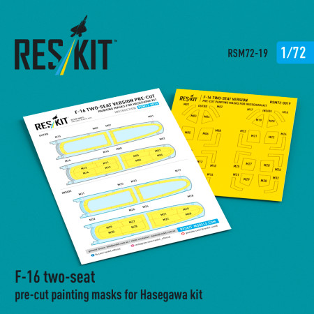 F-16 two-seat version Pre-cut painting masks for Hasegawa kit (1/72) Shop F-16 two-seat version Pre-cut painting masks for Hasegawa kit (1/72) Scale Plastic Models Kits. Accessories and Resin Parts. Reskit online Store