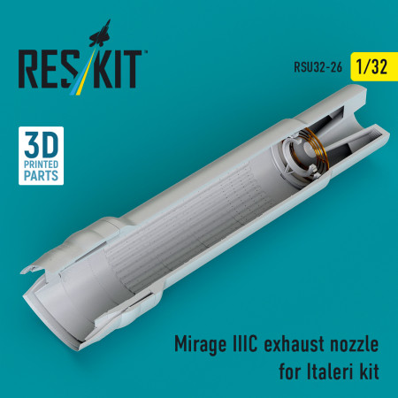 Shop Mirage IIIC exhaust nozzle for Italeri kit (3D Printed) (1/32) Scale Plastic Models Kits. Accessories and Resin Parts. Reskit online Store