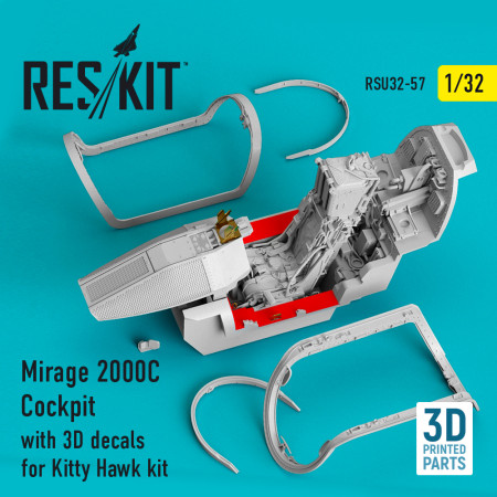 Shop Mirage 2000C Cockpit with 3D decals for Kitty Hawk / Zimimodel (1/32) Scale Plastic Models Kits. Accessories and Resin Parts. Reskit online Store