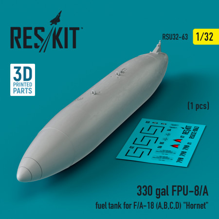 Shop 330 gallon FPU-8/A fuel tank for F/A-18 (A,B,C,D) "Hornet" (1 pcs) (3D Printed) (1/32) Scale Plastic Models Kits. Accessories and Resin Parts. Reskit online Store