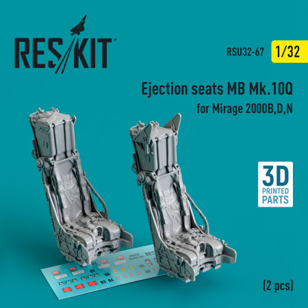 Shop Ejection seats MB Mk.10Q for Mirage 2000B,D,N (2 pcs) (3D Printed) (1/32) Scale Plastic Models Kits. Accessories and Resin Parts. Reskit online Store