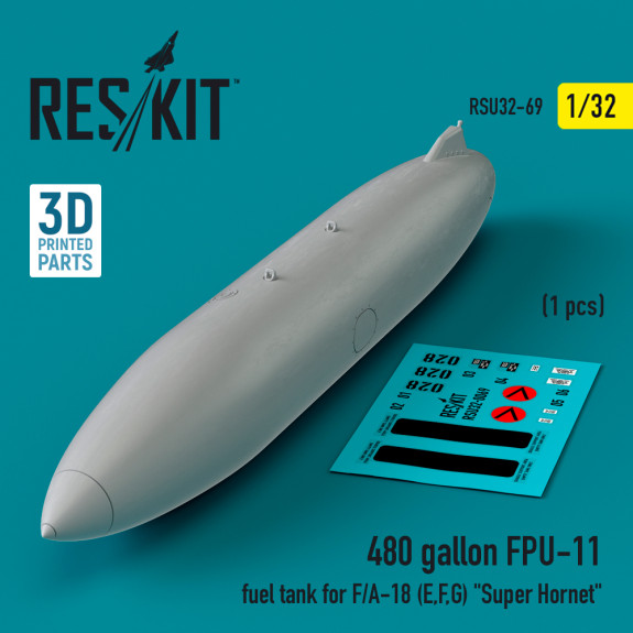 Shop 480 gallon FPU-11 fuel tank for F/A-18 (E,F,G) "Super Hornet" (1 pcs) (3D Printed) (1/32) Scale Plastic Models Kits. Accessories and Resin Parts. Reskit online Store