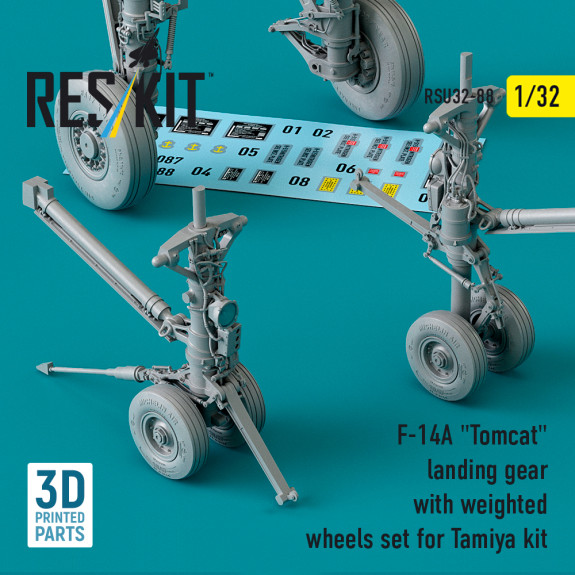 Shop F-14A "Tomcat" landing gear with weighted wheels set for Tamiya kit (3D Printed) (1/32) Scale Plastic Models Kits. Accessories and Resin Parts. Reskit online Store