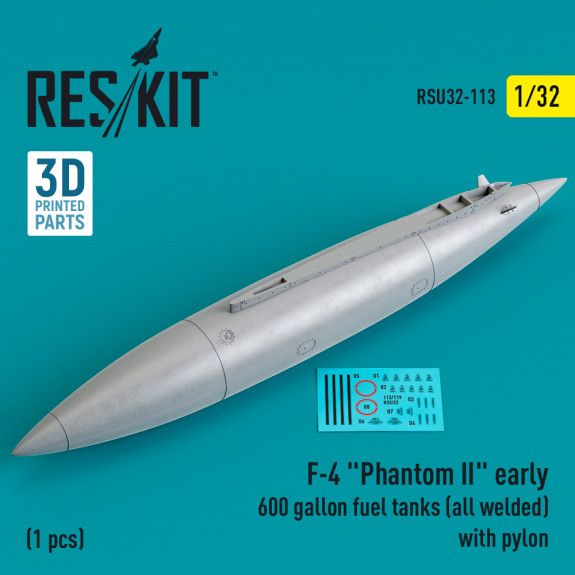 Shop F-4 "Phantom II" early 600 gallon fuel tank (all welded) with pylon (1 pcs) (3D Printed) (1/32) Scale Plastic Models Kits. Accessories and Resin Parts. Reskit online Store