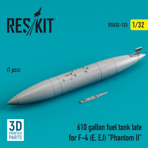 Shop 610 gallon fuel tank late for F-4 (E, EJ) "Phantom II" (3D Printed) (1/32) Scale Plastic Models Kits. Accessories and Resin Parts. Reskit online Store