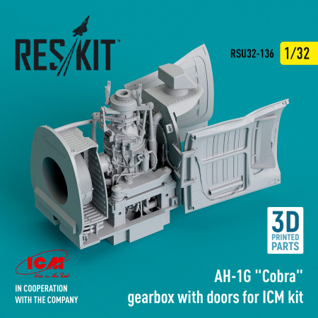 Shop AH-1G "Cobra" gearbox with doors for ICM kit (3D Printed) (1/32) Scale Plastic Models Kits. Accessories and Resin Parts. Reskit online Store