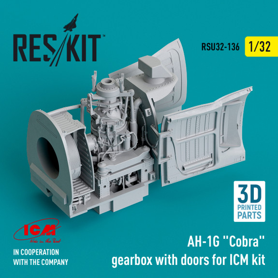 Shop AH-1G "Cobra" gearbox with doors for ICM kit (3D Printed) (1/32) Scale Plastic Models Kits. Accessories and Resin Parts. Reskit online Store