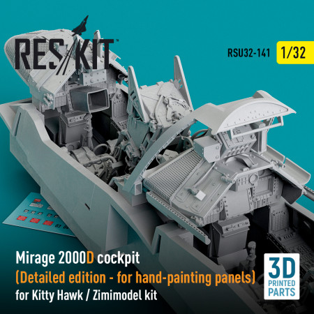 Shop Mirage 2000D cockpit (Detailed edition) for Kitty Hawk / Zimimodel kit (3D Printed) (1/32) Scale Plastic Models Kits. Accessories and Resin Parts. Reskit online Store