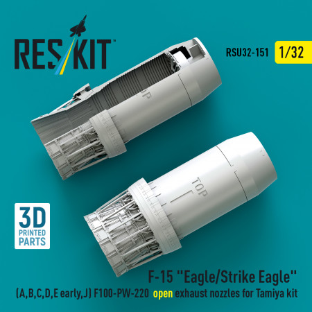 Shop F-15 "Eagle/Strike Eagle" (A,B,C,D,E early,J) F100-PW-220  open exhaust nozzles for Tamiya kit (3D Printed) (1/32) Scale Plastic Models Kits. Accessories and Resin Parts. Reskit online Store