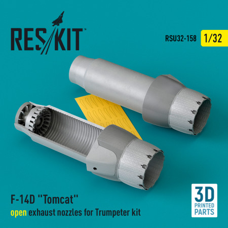 Shop F-14D "Tomcat" open exhaust nozzles for Trumpeter kit (3D Printed) (1/32) Scale Plastic Models Kits. Accessories and Resin Parts. Reskit online Store