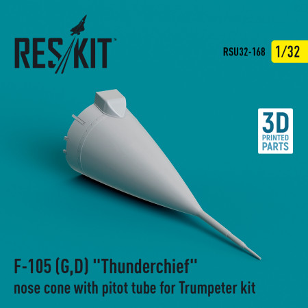 Shop F-105 (G,D) "Thunderchief" nose cone with pitot tube for Trumpeter kit (3D Printed) (1/32) Scale Plastic Models Kits. Accessories and Resin Parts. Reskit online Store
