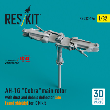 Shop AH-1G "Cobra" main rotor with dust and debris deflector (sand shields) late version for ICM kit (3D Printed) (1/32) Scale Plastic Models Kits. Accessories and Resin Parts. Reskit online Store