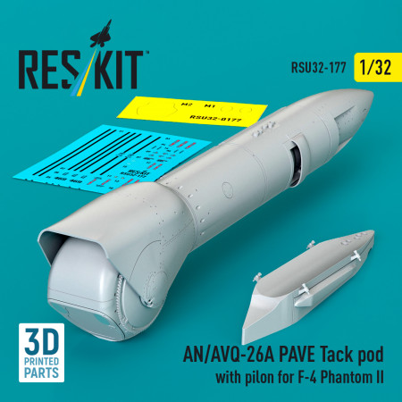 Shop AN/AVQ-26A PAVE Tack pod with pilon for F-4 Phantom II (3D Printed) (1/32) Scale Plastic Models Kits. Accessories and Resin Parts. Reskit online Store