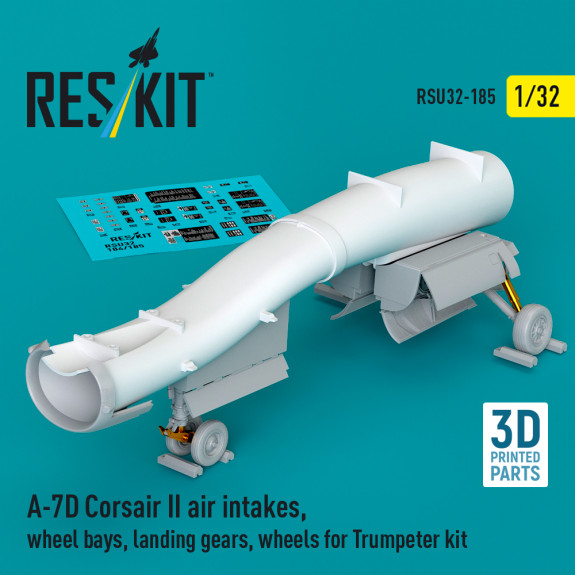 Shop A-7D Corsair II air intakes, wheel bays, landing gears, wheels for Trumpeter kit (3D Printed) (1/32) Scale Plastic Models Kits. Accessories and Resin Parts. Reskit online Store