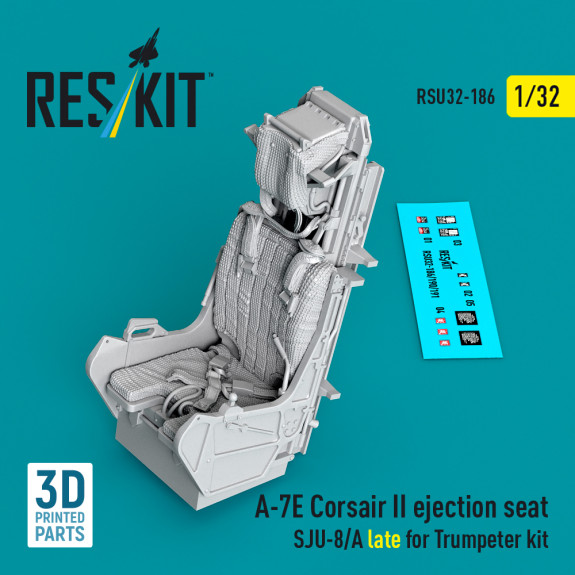 Shop A-7E Corsair II ejection seat SJU-8/A late for Trumpeter kit (3D Printed) (1/32) Scale Plastic Models Kits. Accessories and Resin Parts. Reskit online Store