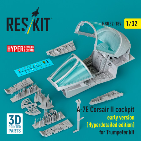 Shop A-7E Corsair II early cockpit (Hyperdetailed edition) for Trumpeter kit (3D Printed) (1/32) Scale Plastic Models Kits. Accessories and Resin Parts. Reskit online Store