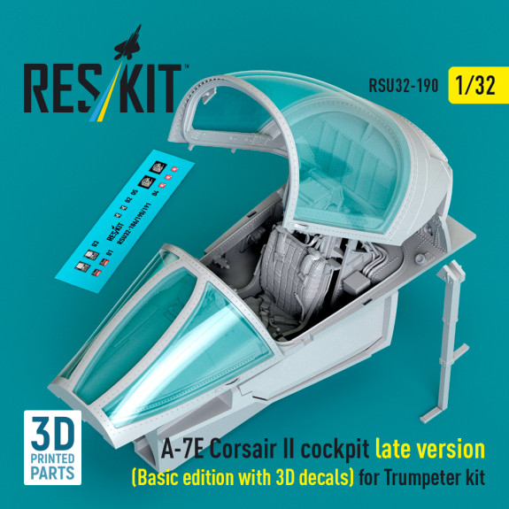 Shop A-7E Corsair II late cockpit (Basic edition with 3D decals) for Trumpeter kit (3D Printed) (1/32) Scale Plastic Models Kits. Accessories and Resin Parts. Reskit online Store